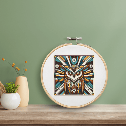 Art Deco Owl Cross Stitch Pattern