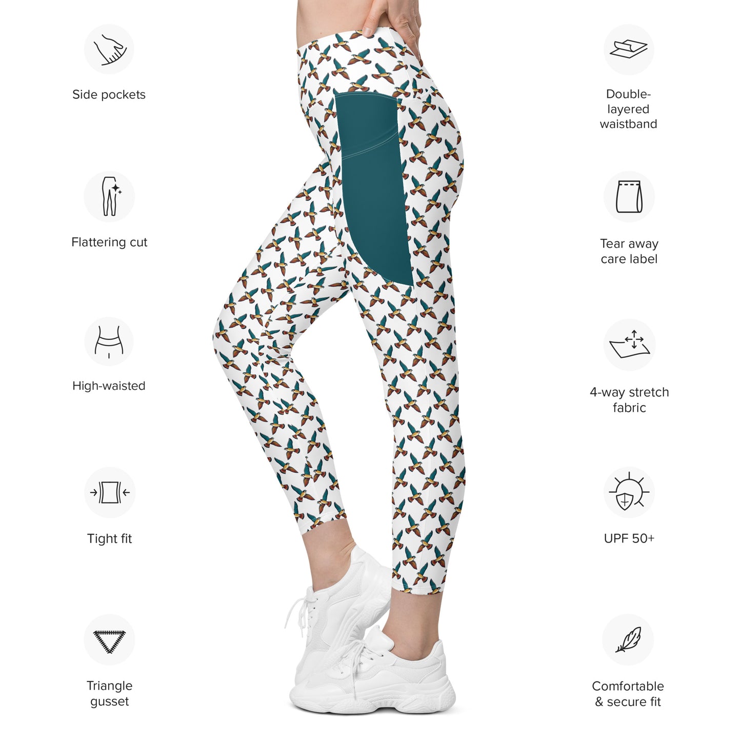 Peregrine Falcon Leggings with Pockets