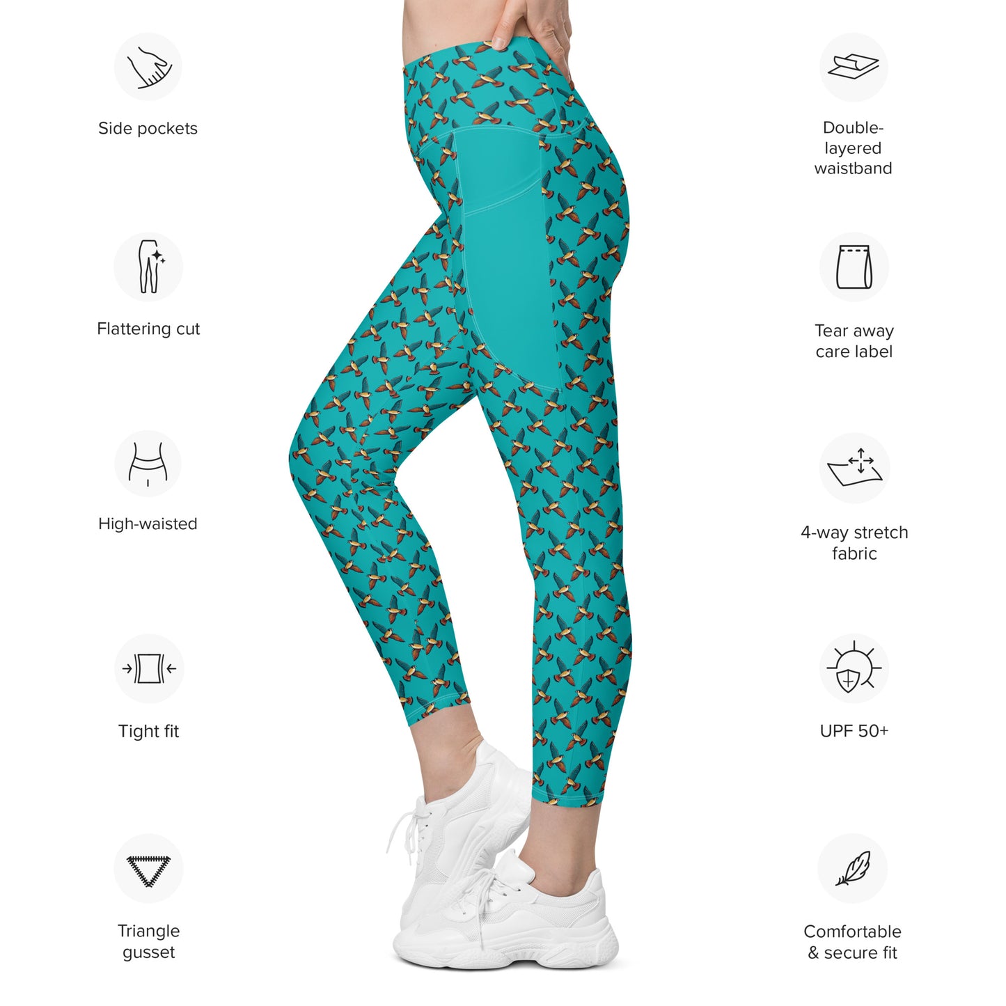 Peregrine Falcon Leggings with pockets