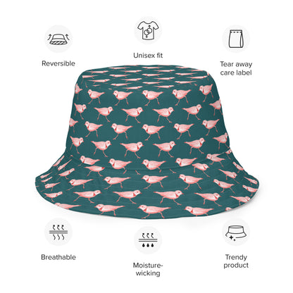 Reversible Bucket Hat - American Avocet and Piping Plover