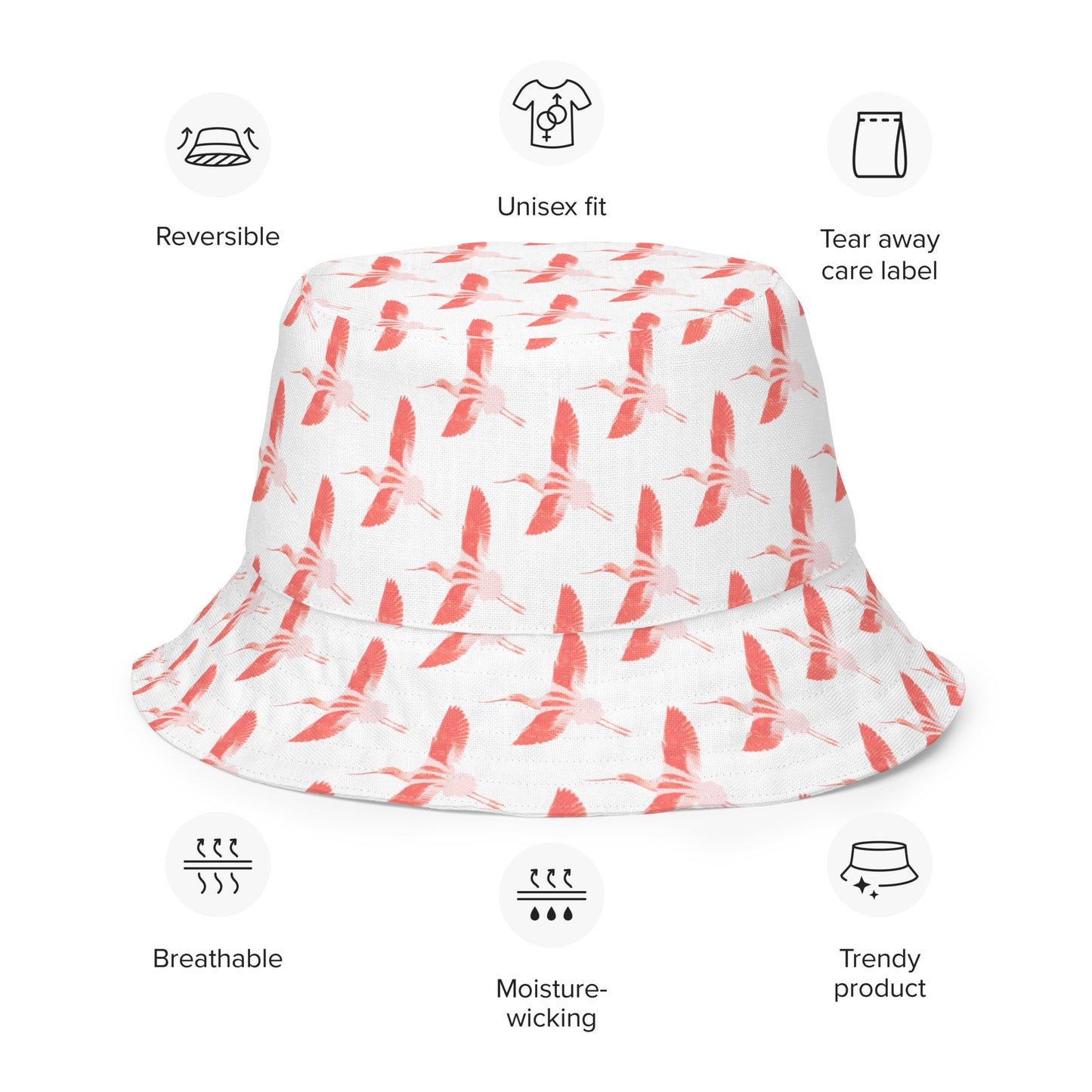 Reversible Bucket Hat - American Avocet and Piping Plover