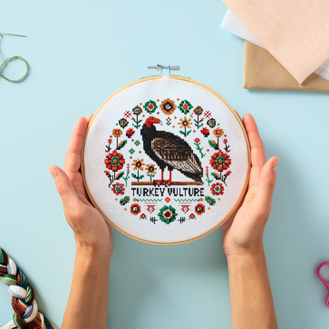 Turkey Vulture Vintage Style Cross Stitch Pattern