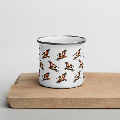 Brown Pelican Enamel Mug