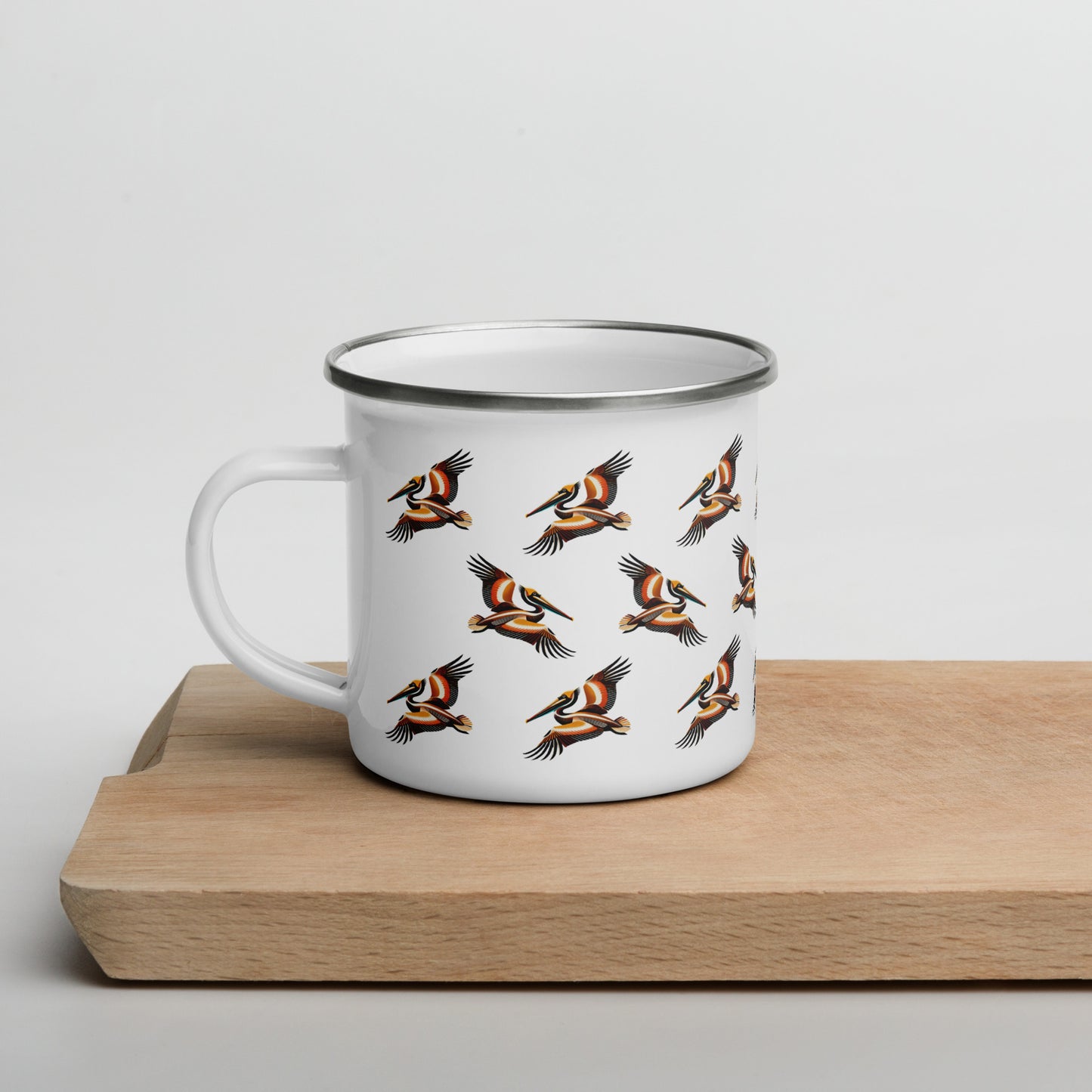 Brown Pelican Enamel Mug