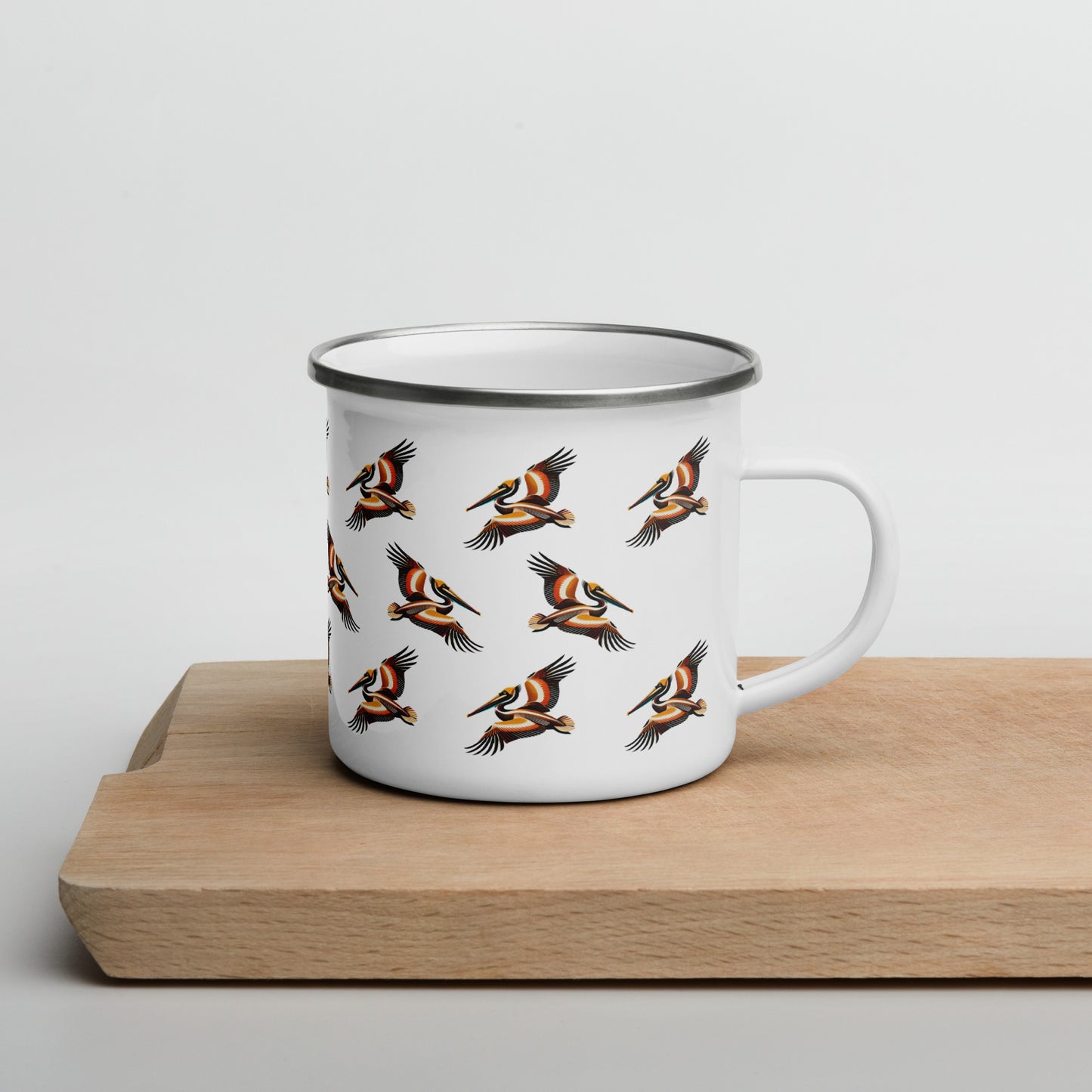 Brown Pelican Enamel Mug