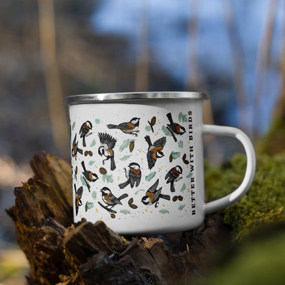 Chickadee Enamel Mug