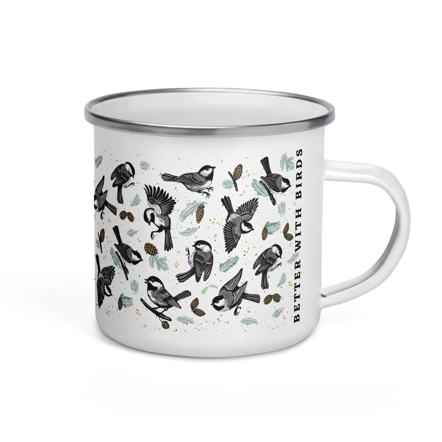 Chickadee Enamel Mug