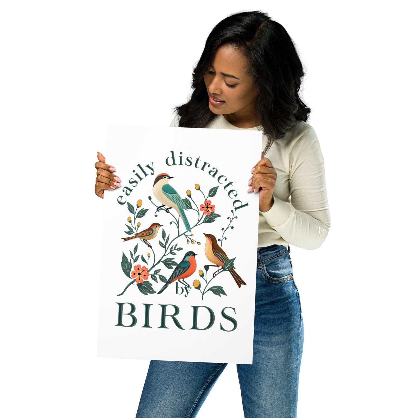 Easily Distracted By Birds Matte Poster