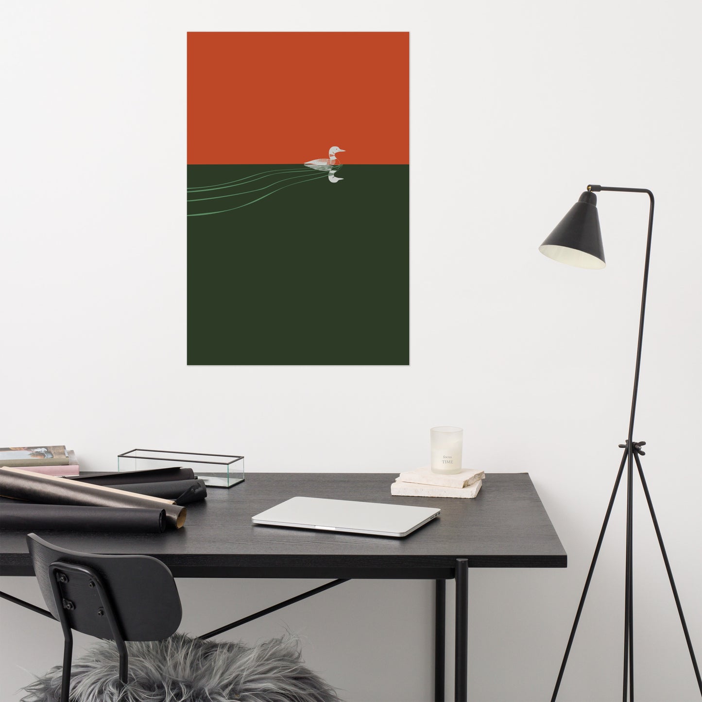 Modern Minimalist Loon Poster