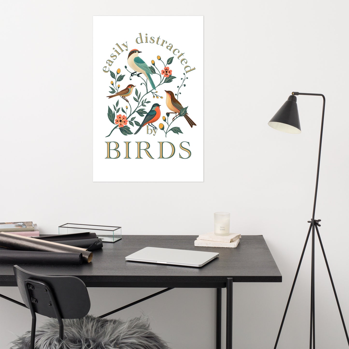 Easily Distracted By Birds Matte Poster