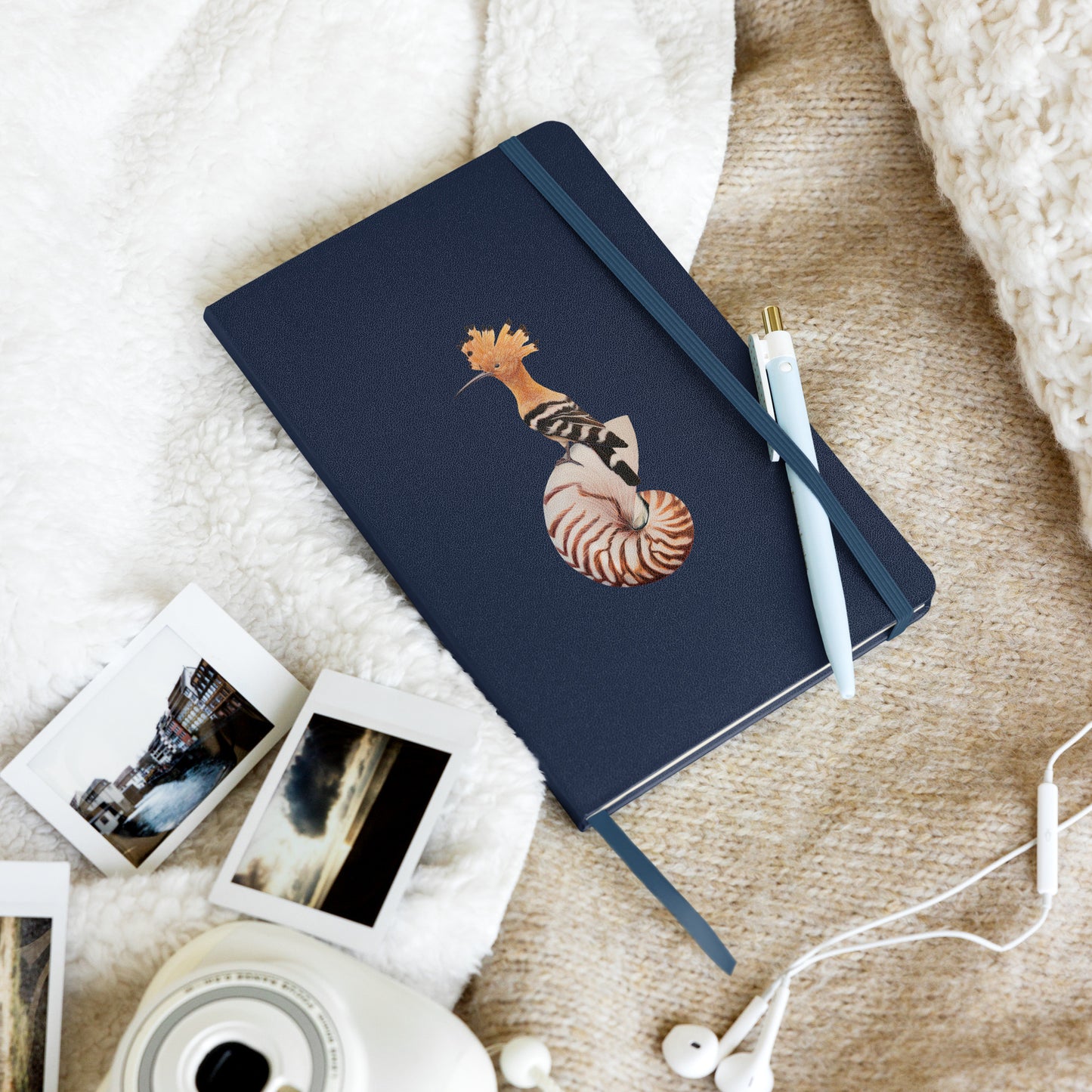 Hoopoe & Nautilus Hardcover Notebook