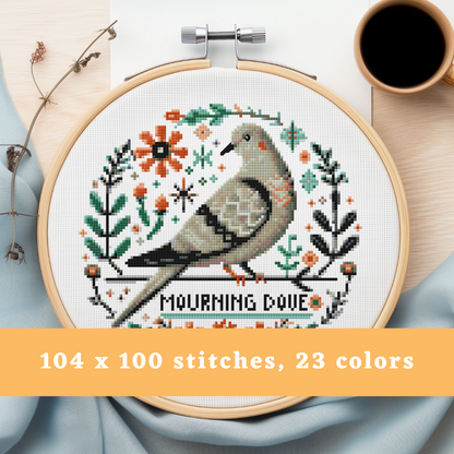 Mourning Dove Vintage Style Cross Stitch Pattern