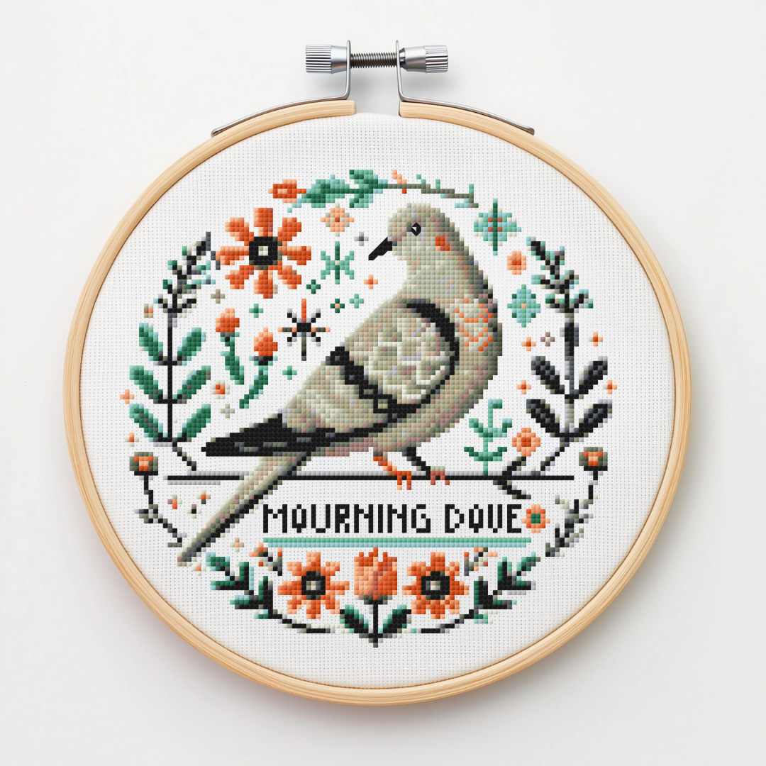 Mourning Dove Vintage Style Cross Stitch Pattern