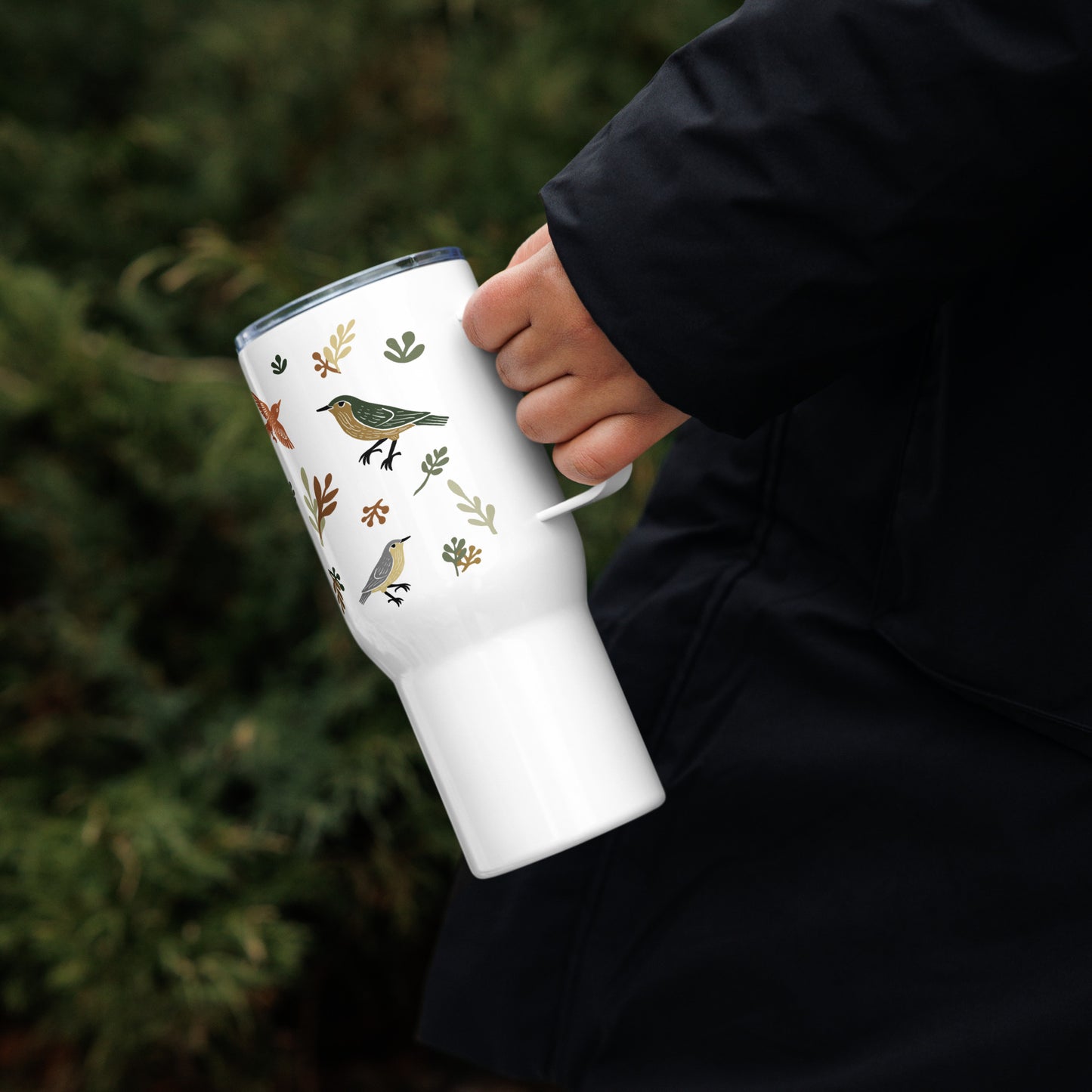 Vintage Birds Travel Mug with Handle