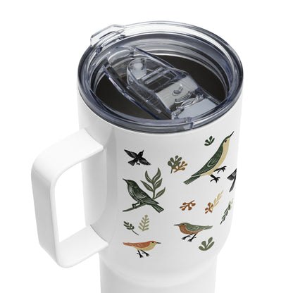 Vintage Birds Travel Mug with Handle