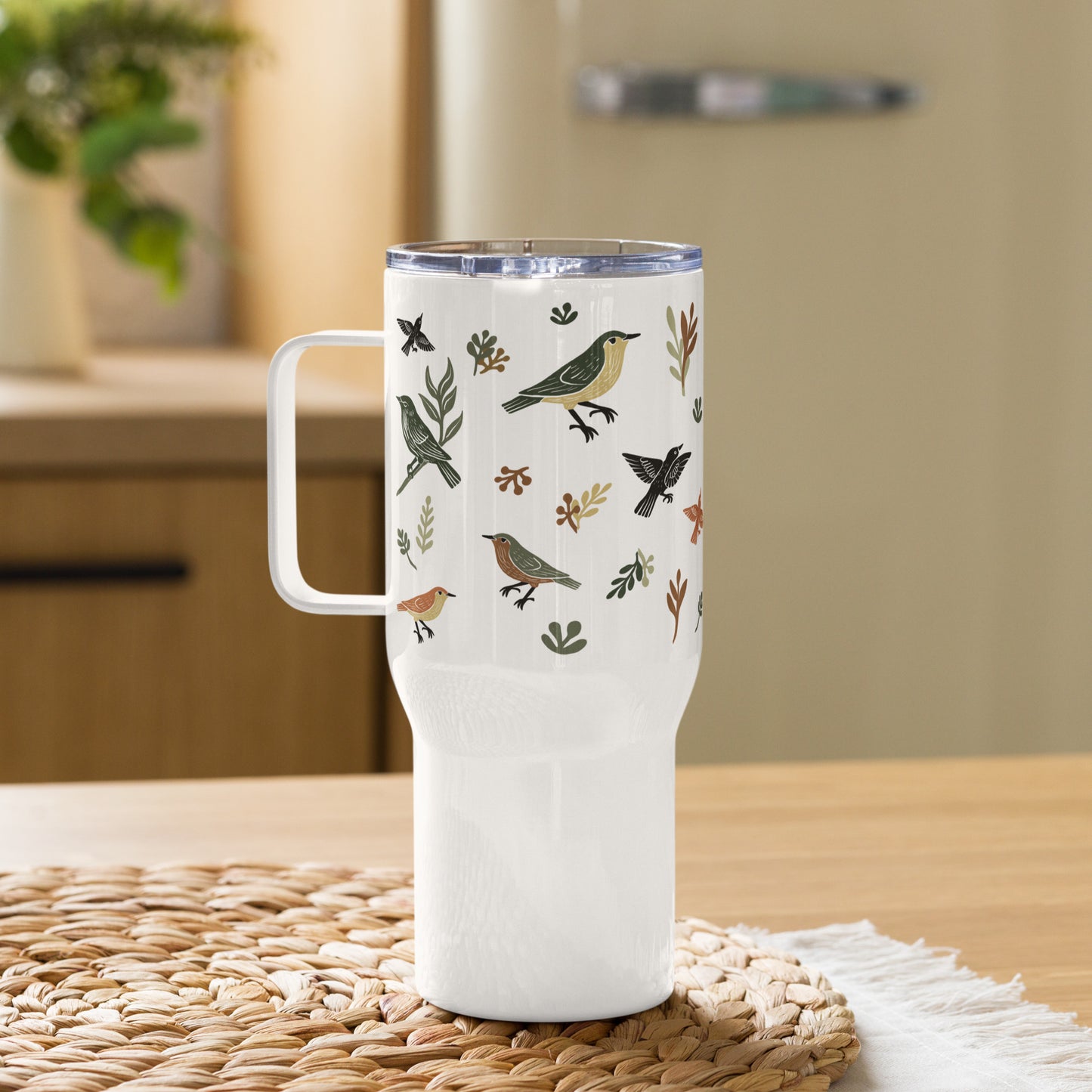 Vintage Birds Travel Mug with Handle