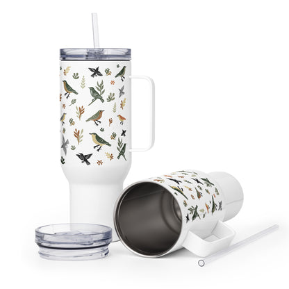 Vintage Birds Travel Mug with Handle