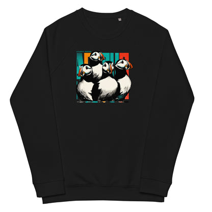 Atlantic Puffins Unisex Organic Raglan Sweatshirt