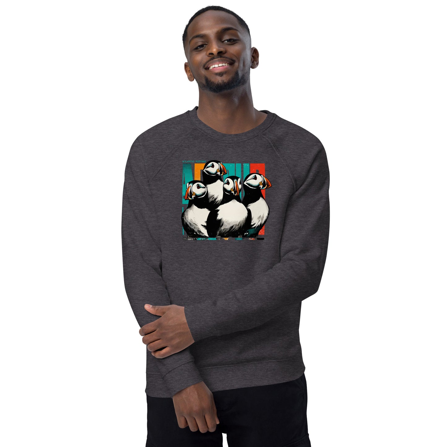 Atlantic Puffins Unisex Organic Raglan Sweatshirt