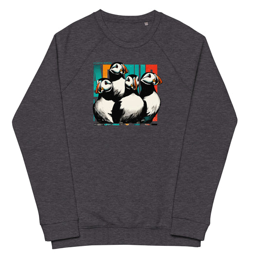 Atlantic Puffins Unisex Organic Raglan Sweatshirt