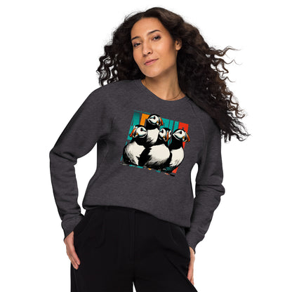 Atlantic Puffins Unisex Organic Raglan Sweatshirt