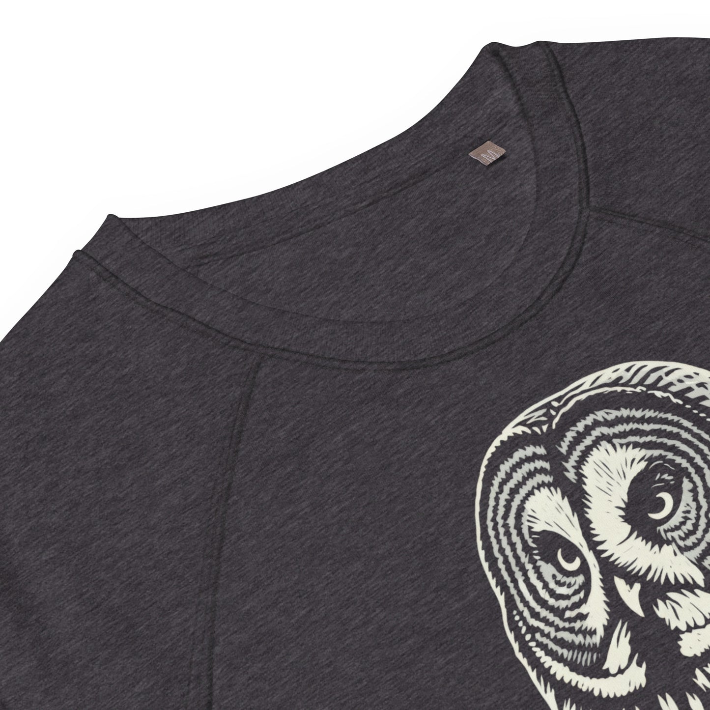 Great Gray Owl Unisex Organic Raglan Sweatshirt