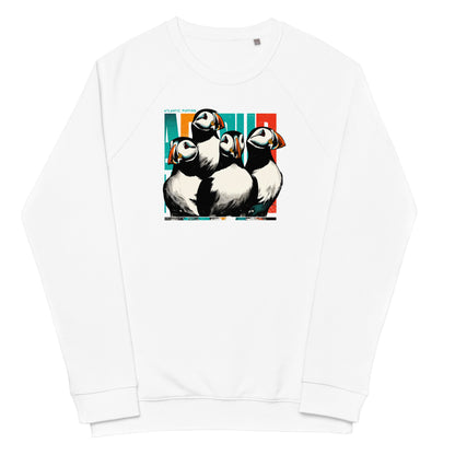 Atlantic Puffins Unisex Organic Raglan Sweatshirt