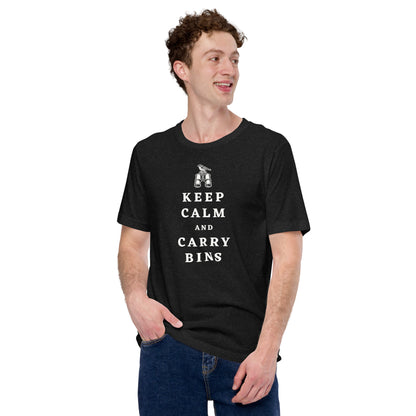 Keep Calm and Carry Bins Lightweight Cotton Unisex T-Shirt