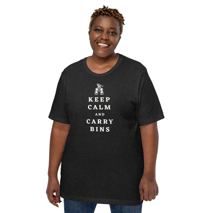 Keep Calm and Carry Bins Lightweight Cotton Unisex T-Shirt