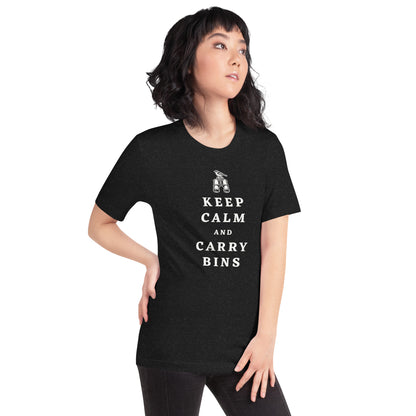 Keep Calm and Carry Bins Lightweight Cotton Unisex T-Shirt