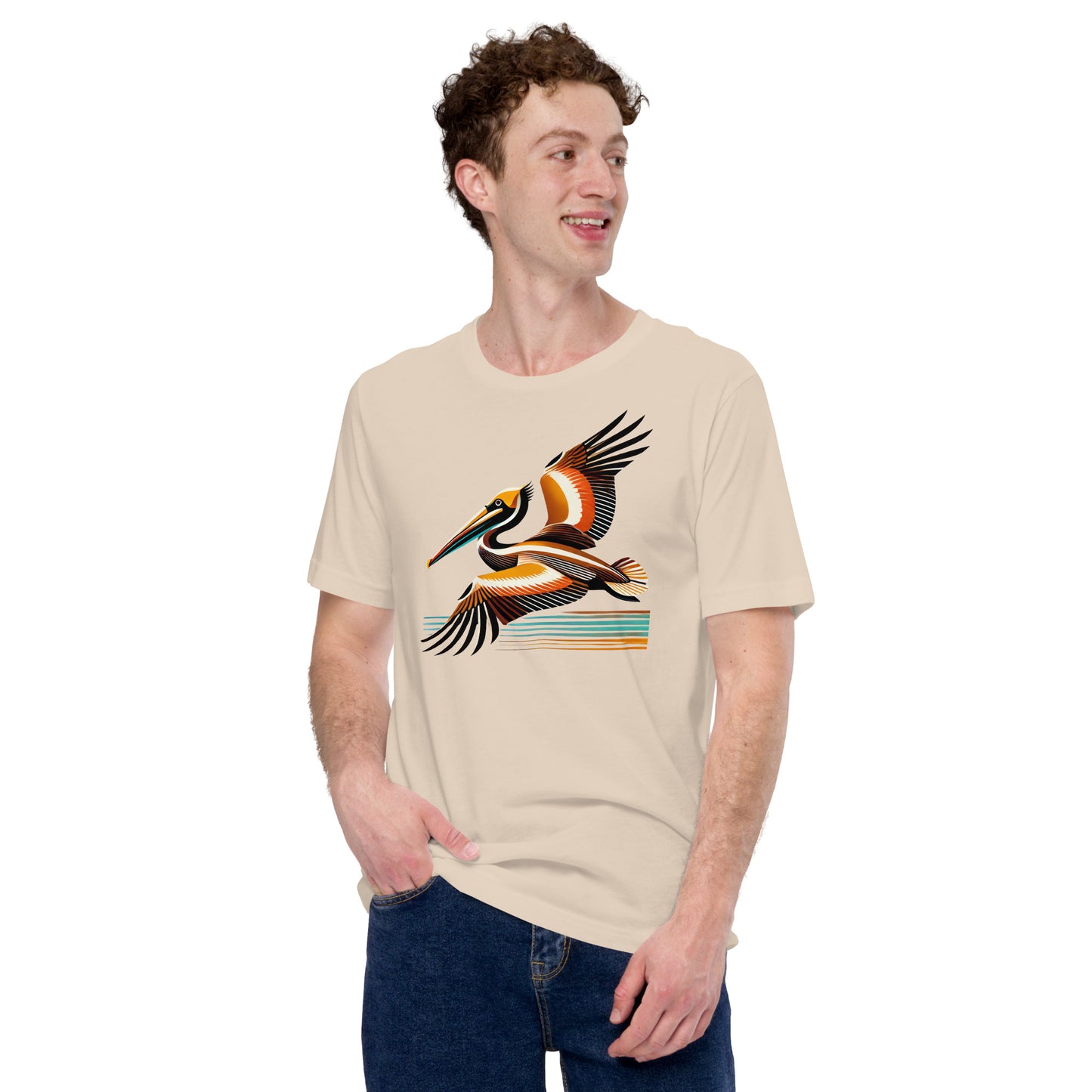 Brown Pelican Unisex Lightweight Cotton T-shirt