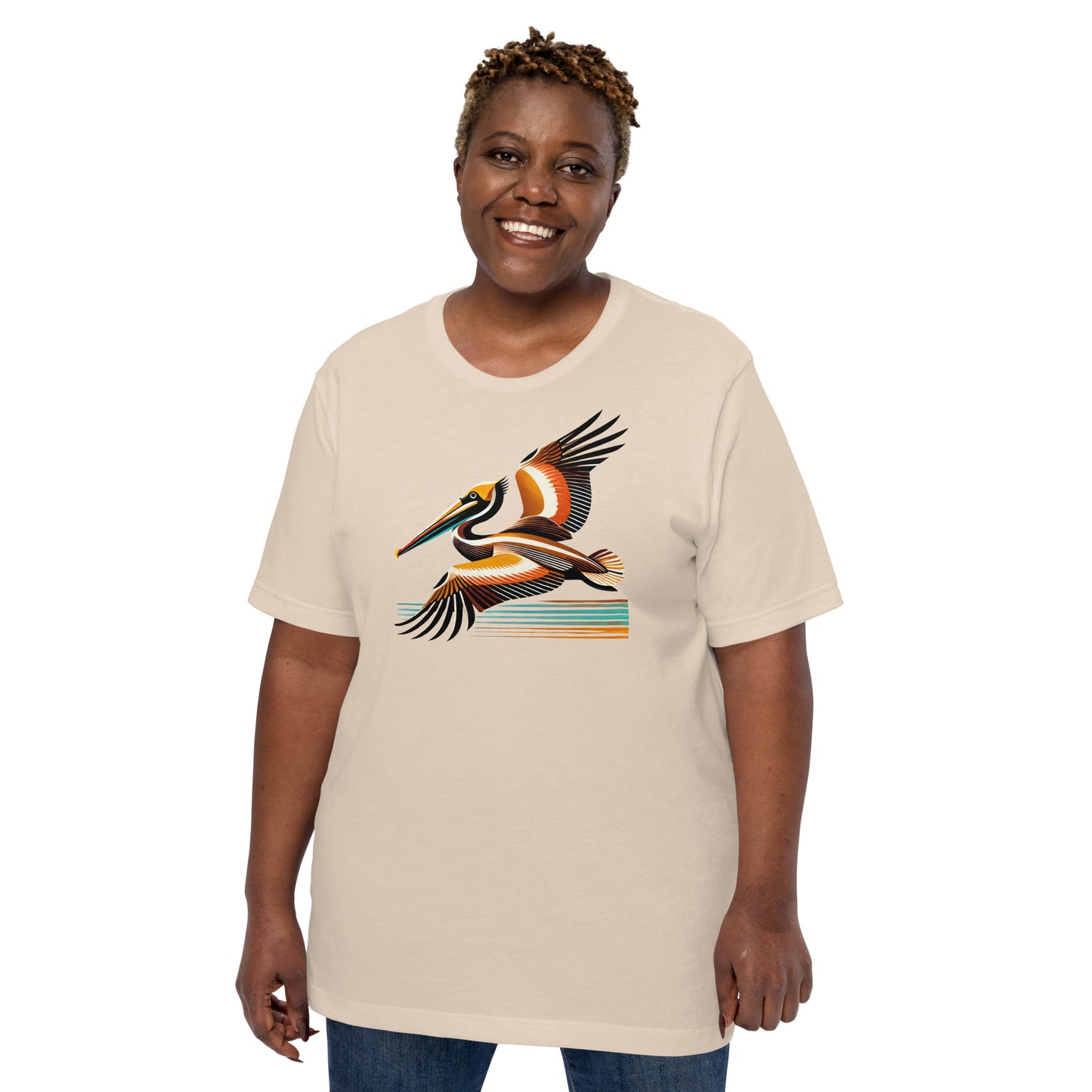 Brown Pelican Unisex Lightweight Cotton T-shirt