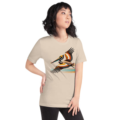 Brown Pelican Unisex Lightweight Cotton T-shirt