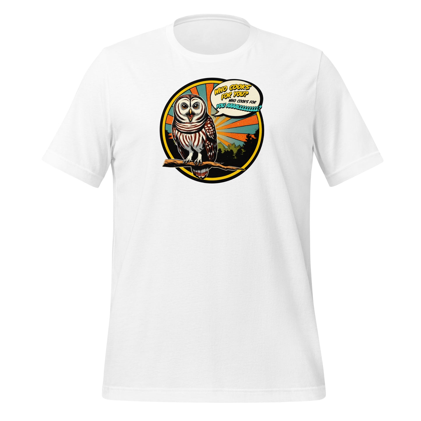 Barred Owl Lightweight Cotton Unisex T-Shirt