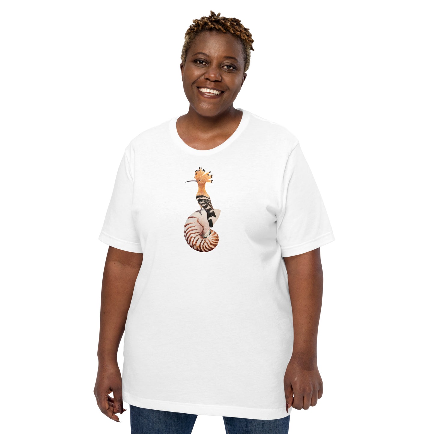 Hoopoe on Nautilus Lightweight Cotton Unisex T-Shirt