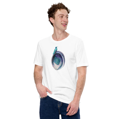 Hummingbird on Abalone Lightweight Cotton Unisex T-Shirt