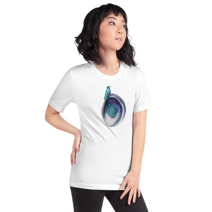 Hummingbird on Abalone Lightweight Cotton Unisex T-Shirt