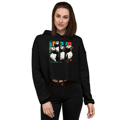 Atlantic Puffins Crop Hoodie