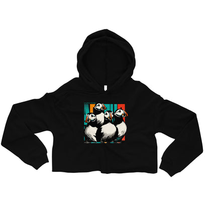 Atlantic Puffins Crop Hoodie