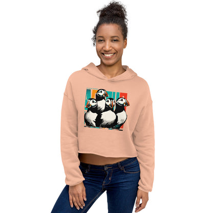 Atlantic Puffins Crop Hoodie