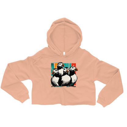 Atlantic Puffins Crop Hoodie