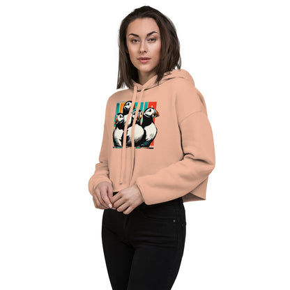 Atlantic Puffins Crop Hoodie