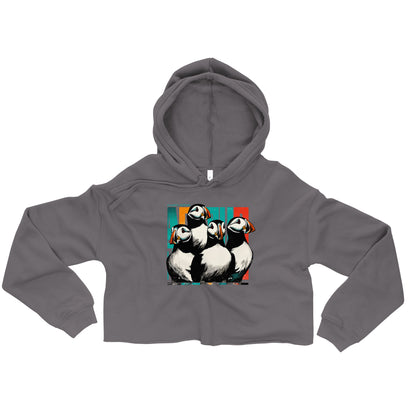 Atlantic Puffins Crop Hoodie